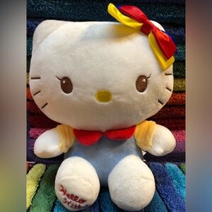 Hello Kitty Plush with Red, blue and Yellow Bow